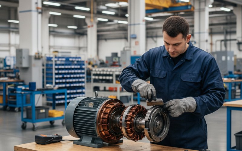 DC motor maintenance scene