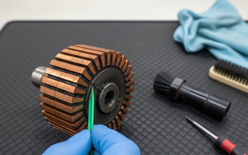 Cleaning slots between commutator bars