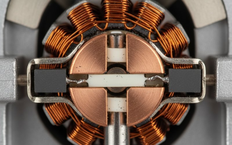 Close-up split ring and brushes