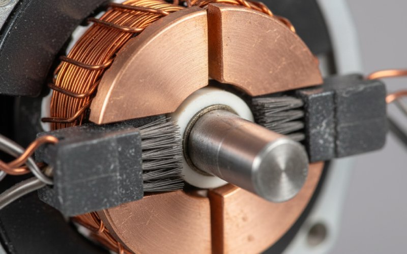 Close-up split ring commutator