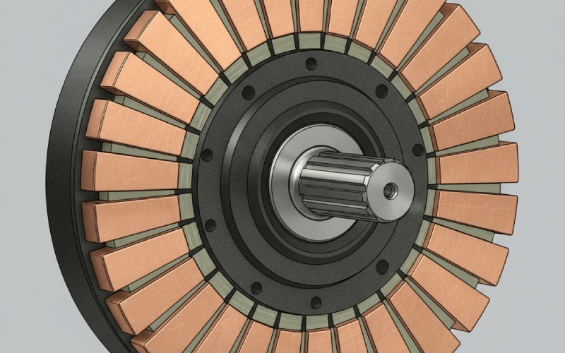 Commutator cutaway showing mica