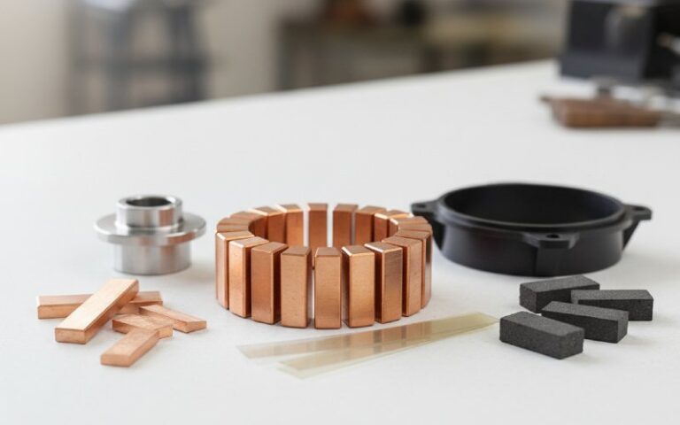 Materiali per commutatori disposti sul banco