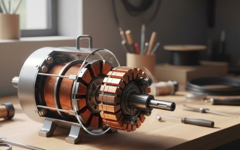Cutaway view of DC motor