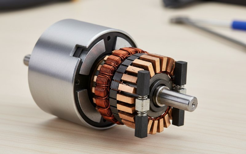 Cutaway view of DC motor