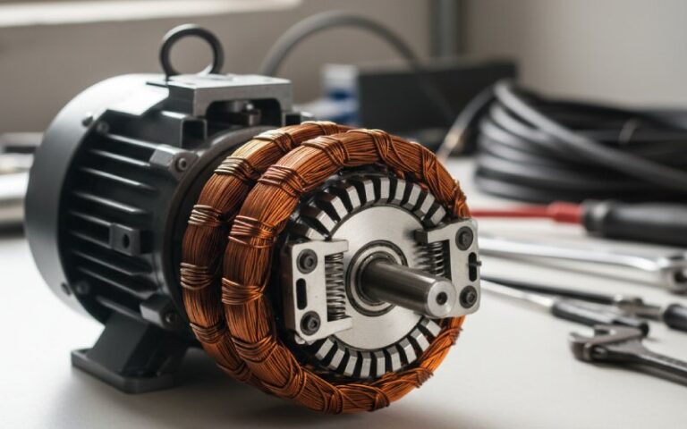 DC motor armature and commutator