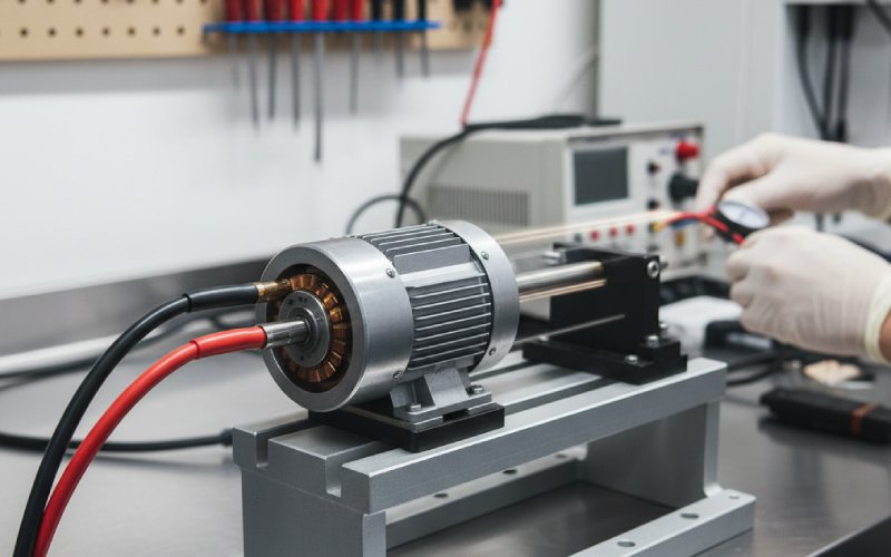 DC motor on test stand
