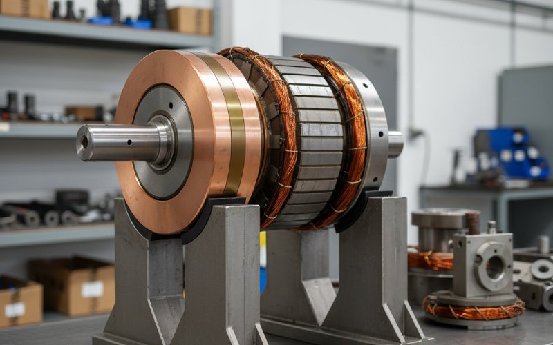 DC motor rotor with commutator