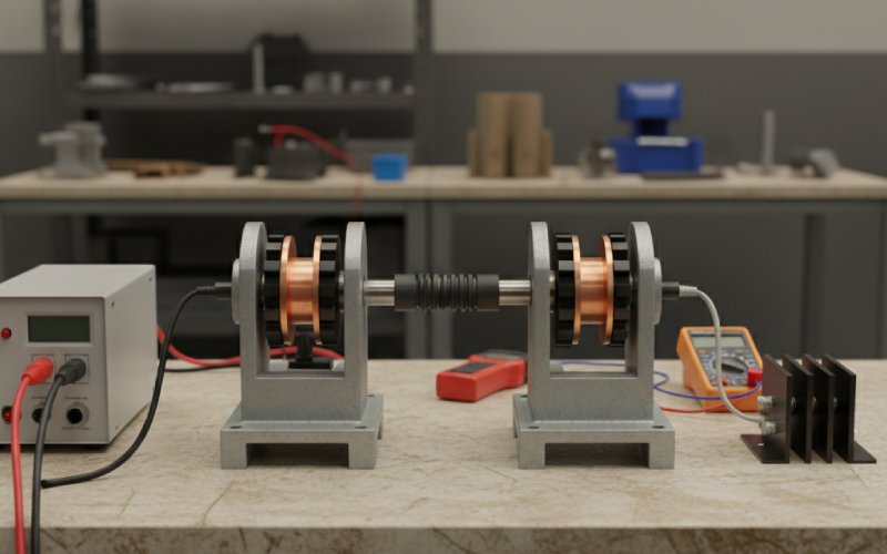 DC motor–generator bench setup
