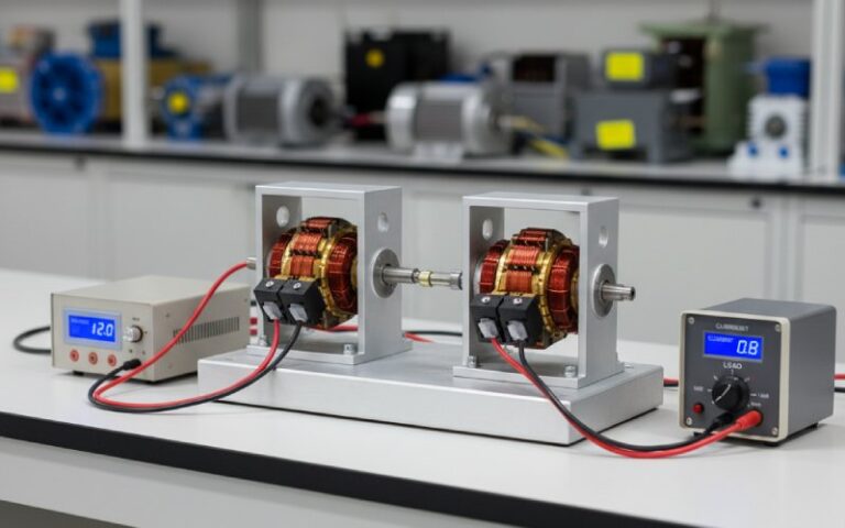 DC motor–generator lab setup