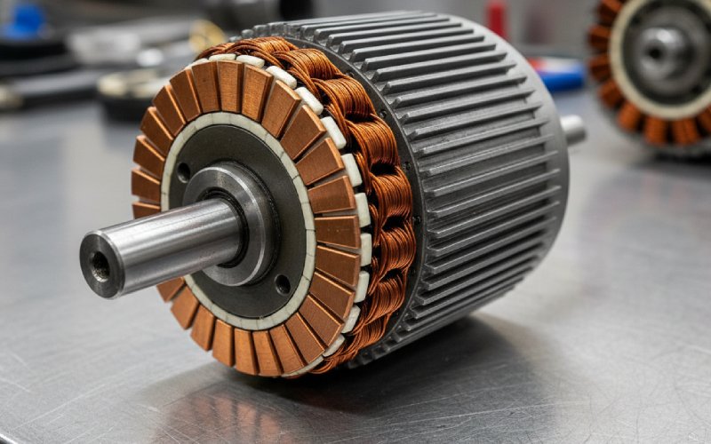 Disassembled armature with commutator