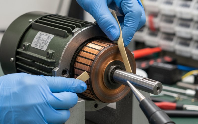 Gentle cleaning of commutator