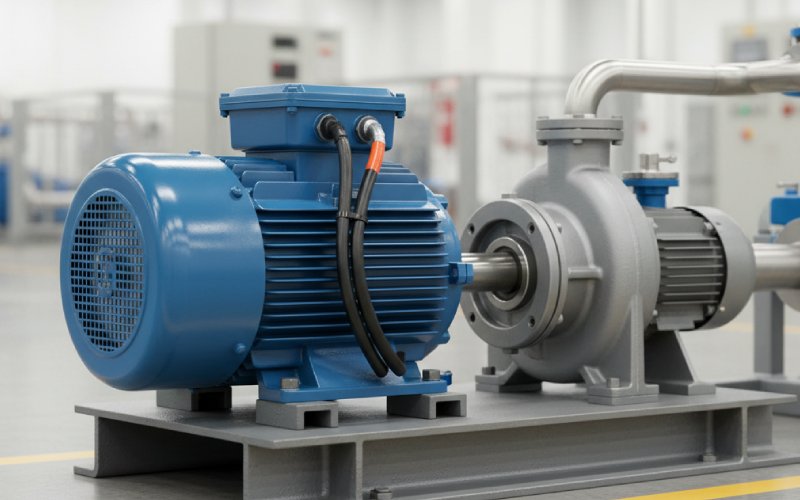 Induction motor driving industrial pump