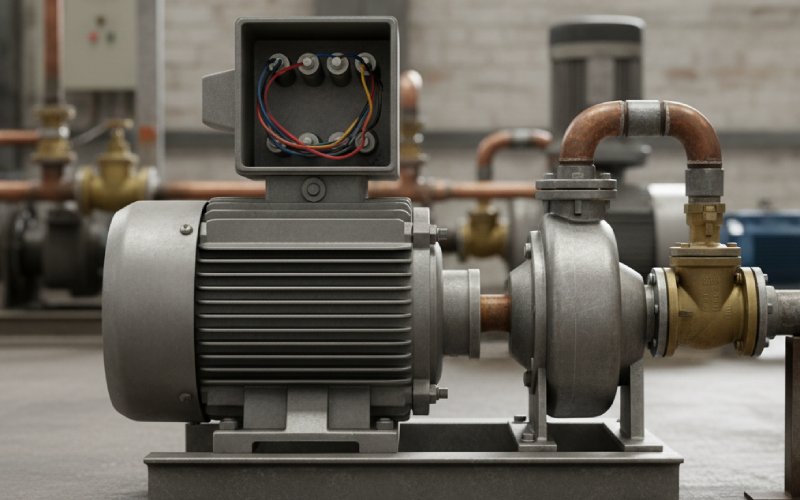 Induction motor on pump