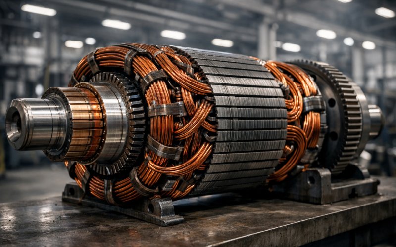 Industrial DC motor armature windings