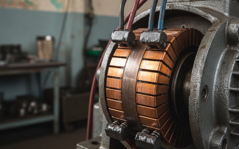 Industrial commutator close-up