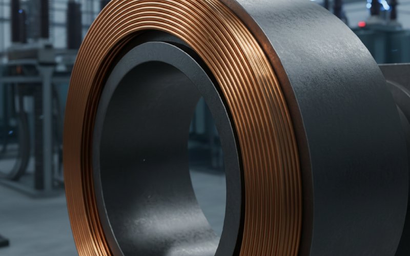 Large industrial electromagnetic copper coil