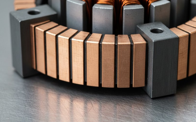 Macro of commutator and brushes