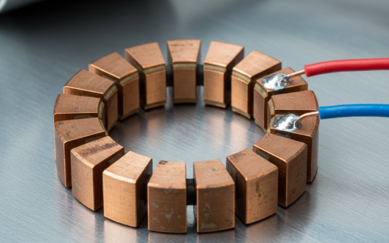 Macro of commutator segments and leads