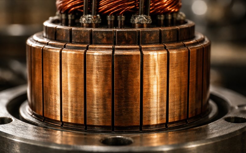Macro of copper commutator segments