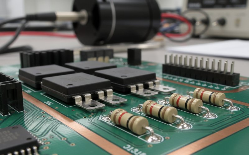 Motor control PCB close-up