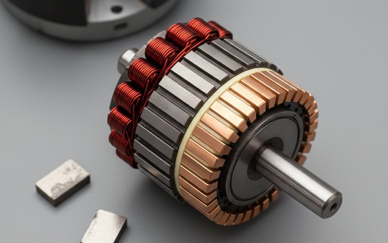 Rotor and commutator assembly