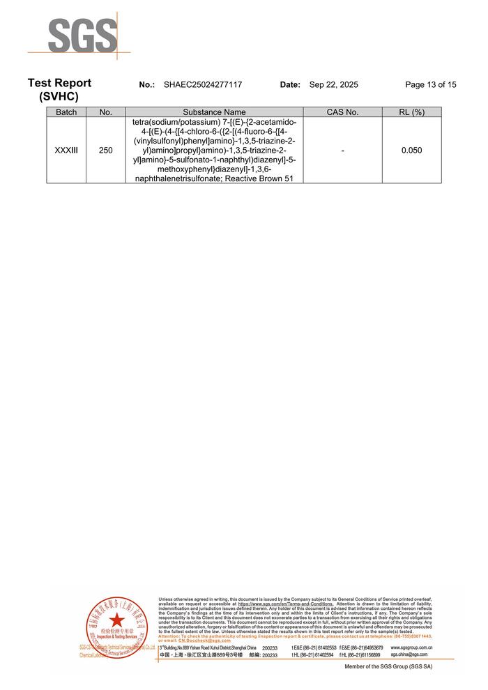 SGS CN6641 Black REACH250 SHAEC25024277117
