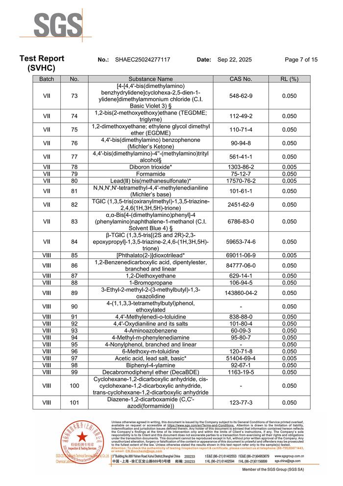 SGS CN6641 Black REACH250 SHAEC25024277117