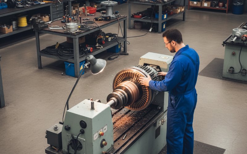 Cutting tool skimming copper commutator