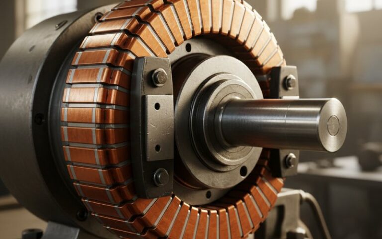 close-up copper commutator