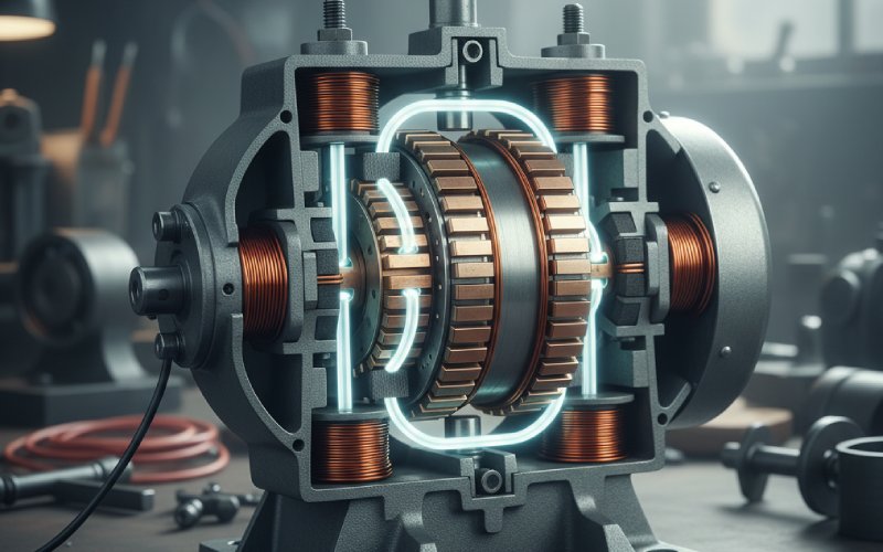 cutaway view of dc machine interior