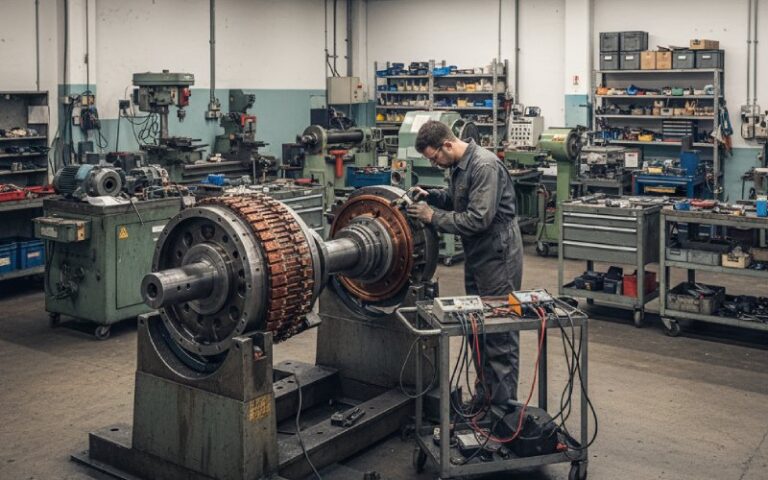 dc motor armature test in workshop