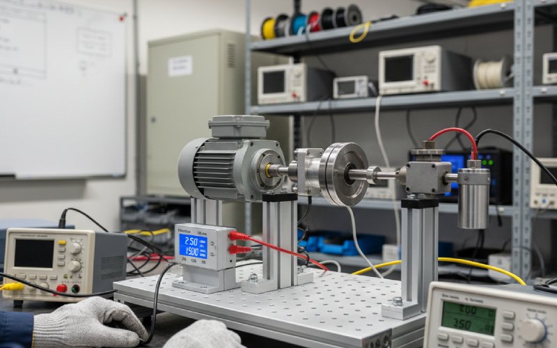 dc motor on test rig