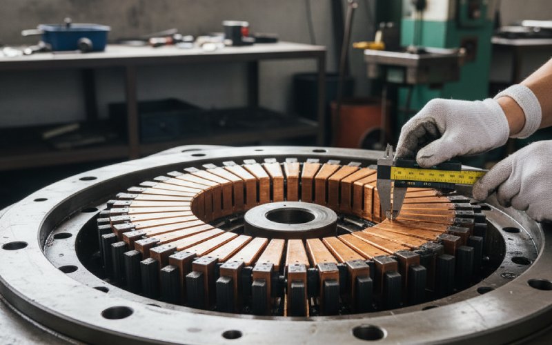 engineer checking commutator