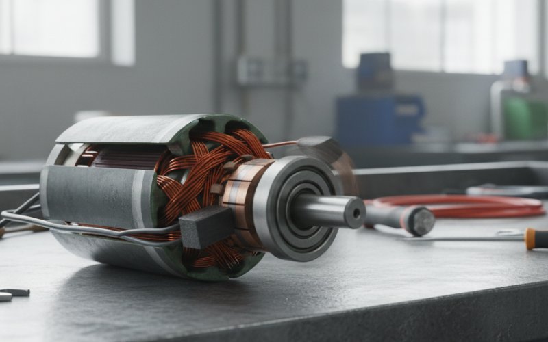 industrial DC motor cutaway