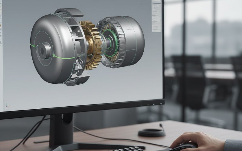 CAD design of motor assembly