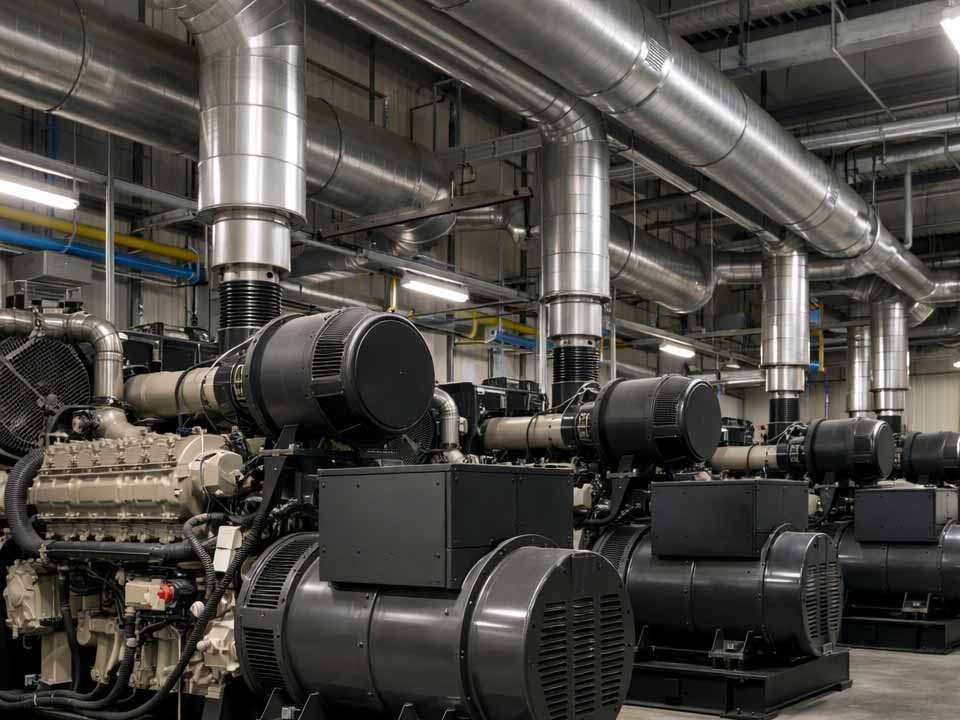 Modern industrial generator room