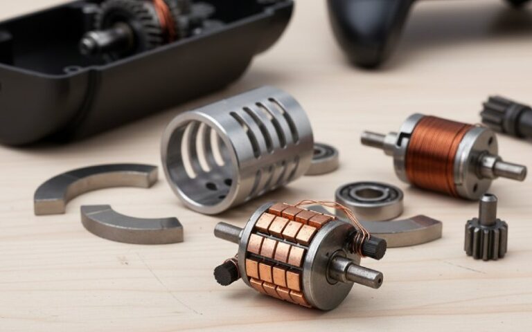 close up motor commutator