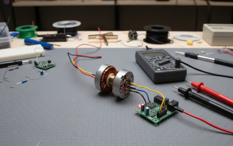 motor with controller on bench