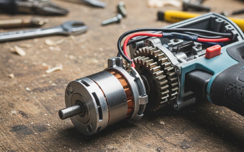 open cordless drill motor