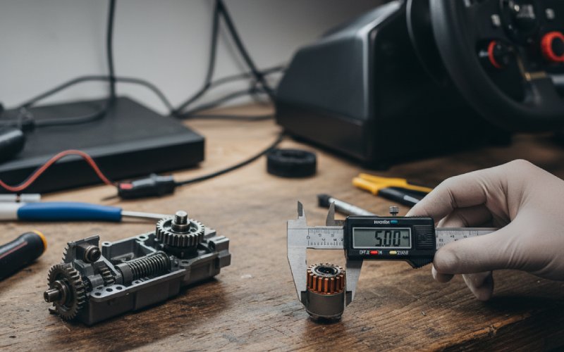 technician measuring commutator