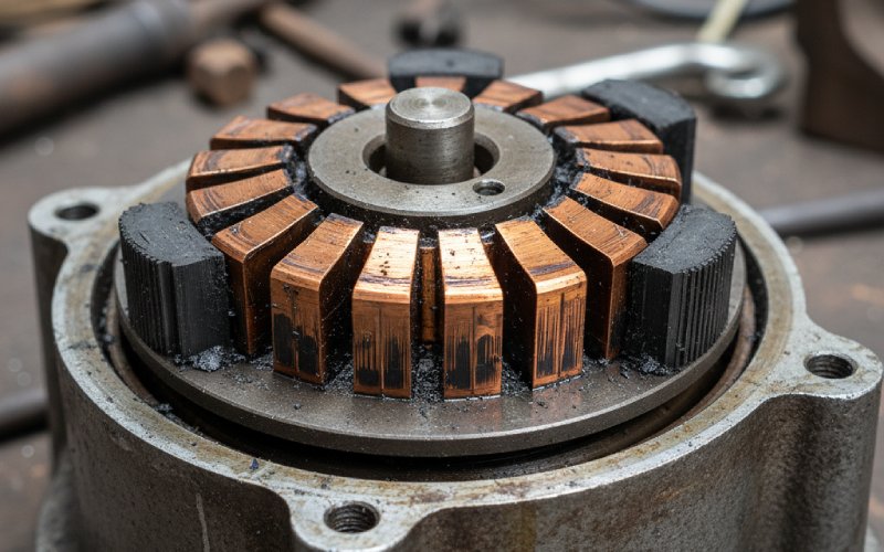 worn washing machine motor commutator