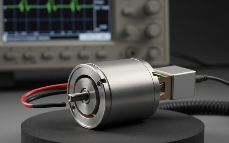 DC motor under vibration test