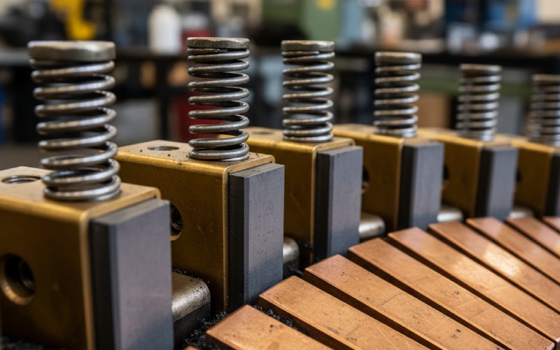 close up parallel motor brushes