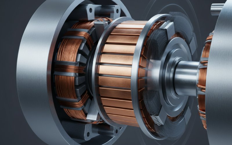 cutaway dc motor commutator