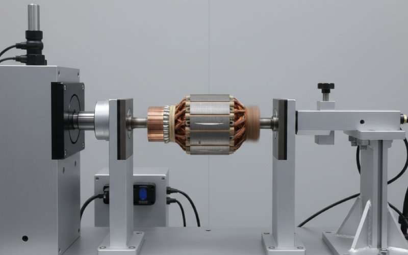 high speed commutator on test stand