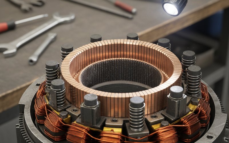 Commutator inspection close-up
