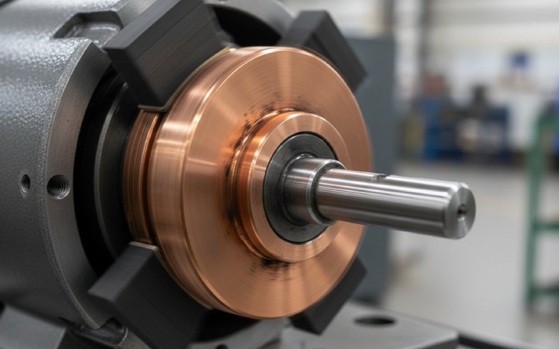 commutator and brushes close-up